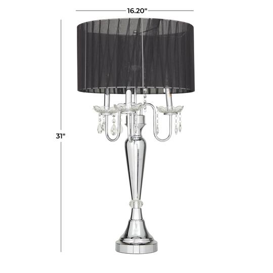 Silver Metal Table Lamp 16" x 16" x 31"